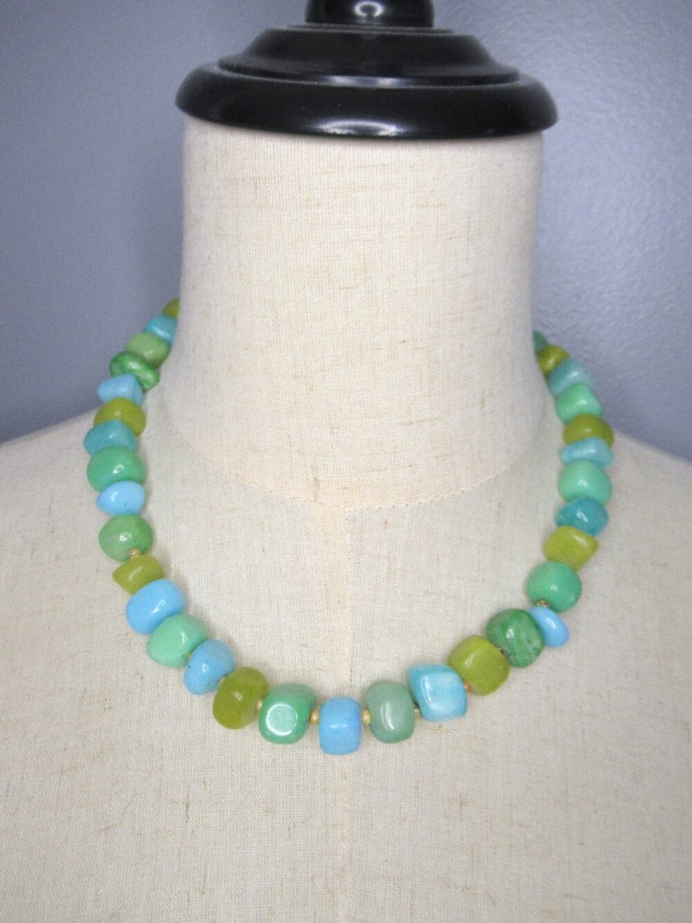 Blue and green Candy Jade necklace